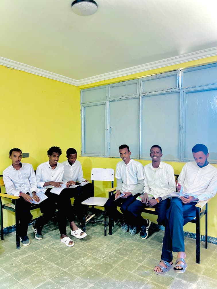 Senior students studying